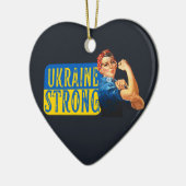 Oekraïne Sterke Rosie de Riveter Keramisch Ornament (Links)