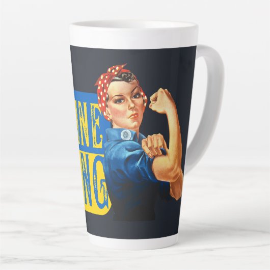 Oekraïne Sterke Rosie de Riveter Latte Mok (Rechterhoek)