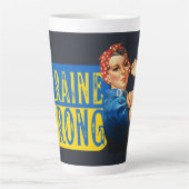 Oekraïne Sterke Rosie de Riveter Latte Mok (Voorkant)