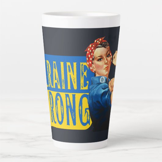 Oekraïne Sterke Rosie de Riveter Latte Mok (Voorkant)