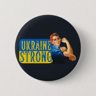 Oekraïne Sterke Rosie de Riveter Ronde Button 5,7 Cm