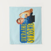 Oekraïne Sterke Rosie de Riveter Wandkleed (Voorkant)