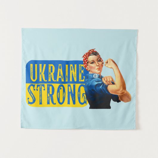 Oekraïne Sterke Rosie de Riveter Wandkleed (Voorkant (horizontaal))