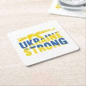 Oekraïne Sterke steun voor Oekraïne Kartonnen Onderzetters (Schuin)