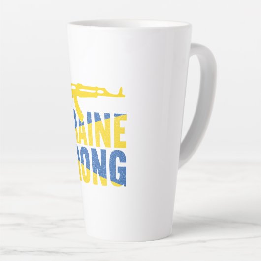 Oekraïne Sterke steun voor Oekraïne Latte Mok (Rechterhoek)