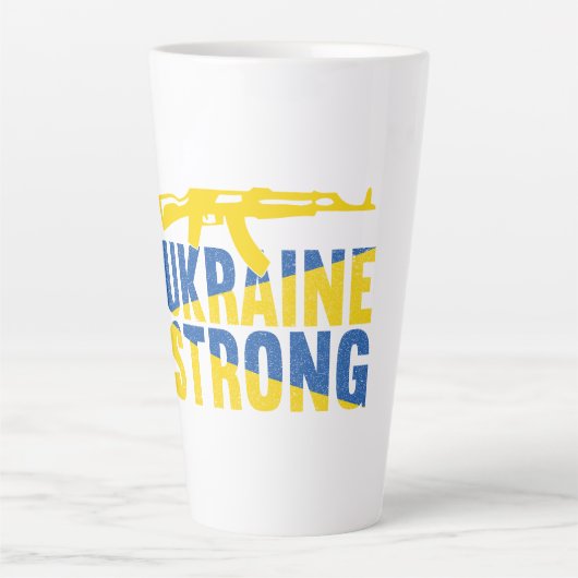 Oekraïne Sterke steun voor Oekraïne Latte Mok (Voorkant)