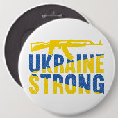 Oekraïne Sterke steun voor Oekraïne Ronde Button 6,0 Cm (Voorkant /achterkant)