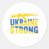 Oekraïne Sterke steun voor Oekraïne Ronde Sticker (Voorkant)