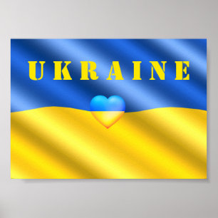 Oekraïne - Steun - Vrede Vrijheid - Oekraïense Vla Poster