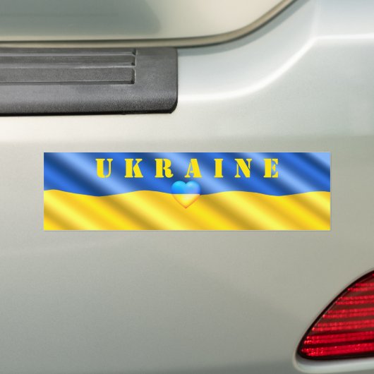 Oekraïne - Steun - Vredesvrijheid - Oekraïense vla Bumpersticker (Op auto)