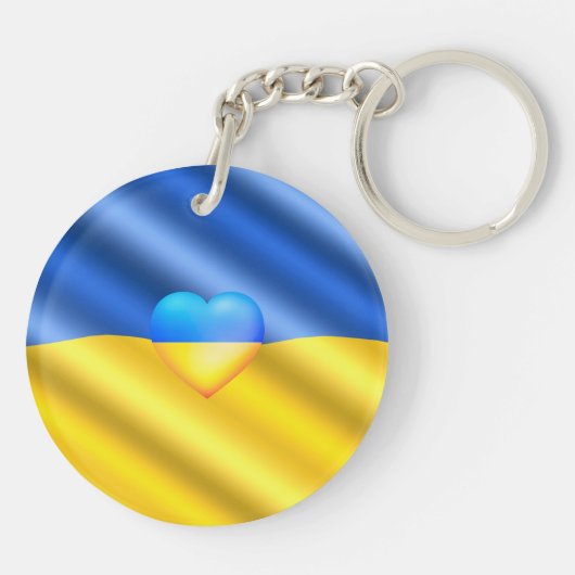 Oekraïne - Steun - Vredesvrijheid - Oekraïense vla Sleutelhanger (Achterkant)