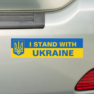 Oekraïne steunt wapenschild Oekraïense vlag Bumpersticker