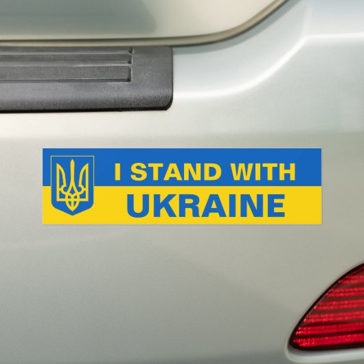 Oekraïne steunt wapenschild Oekraïense vlag Bumpersticker (Op auto)