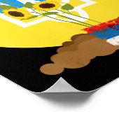 Oekraïne steunt Zonnebloemzaad in Oekraïne Poster (Hoek)