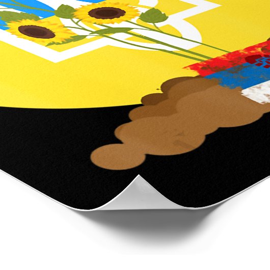 Oekraïne steunt Zonnebloemzaad in Oekraïne Poster (Hoek)