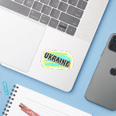 Oekraïne Sticker (Laptop met iPhone)