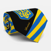 Oekraïne Stripes business Oekraïense vlag mode Stropdas (Opgerold)