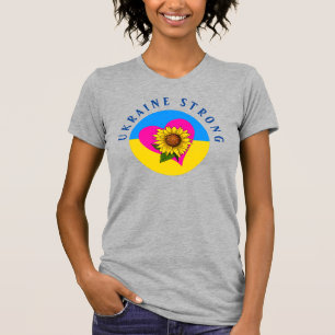 Oekraïne Strong Cute Sunflower Heart T-Shirt