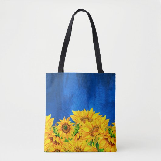 Oekraïne Sunflower Banner Tote Bag (Voorkant)