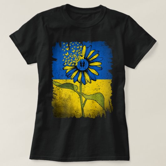  Oekraïne - Sunflower Butterfly Oekraïne T-shirt (Design voorkant)