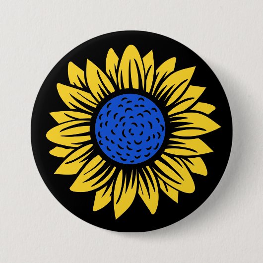 Oekraïne Sunflower Oekraïense solidariteit Ronde Button 7,6 Cm (Voorkant)