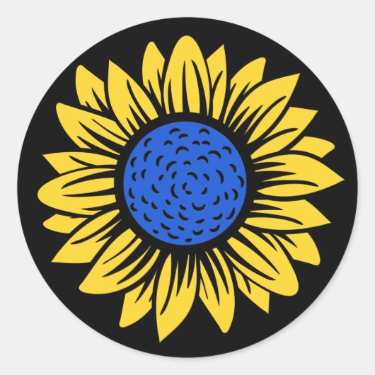 Oekraïne Sunflower Oekraïense solidariteit Ronde Sticker (Voorkant)