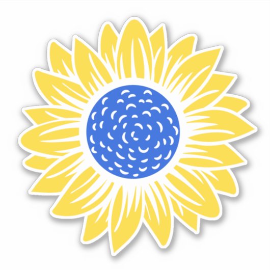Oekraïne - Sunflower Oekraïense vredessolidariteit Sticker (Voorkant)