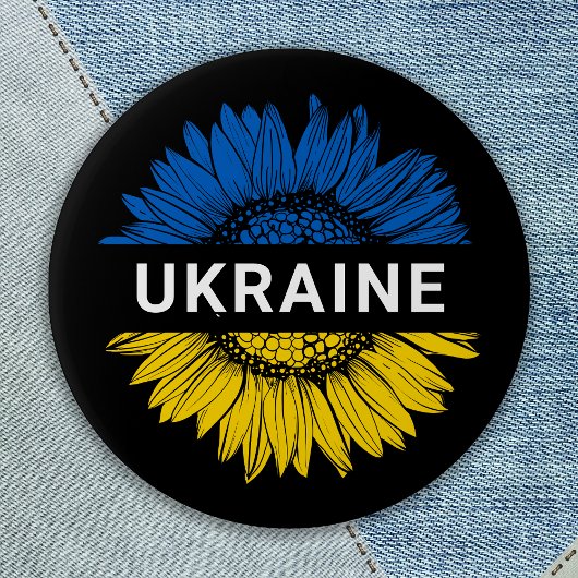 Oekraïne - Sunflower Solidarity Support Oekraïense Ronde Button 5,7 Cm