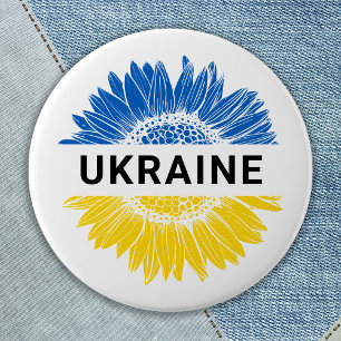 Oekraïne Sunflower Support Oekraïense solidariteit Ronde Button 7,6 Cm