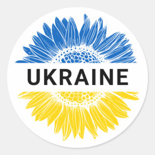 Oekraïne Sunflower Support Oekraïense solidariteit Ronde Sticker