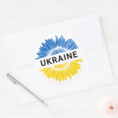 Oekraïne Sunflower Support Oekraïense solidariteit Ronde Sticker (Envelop)