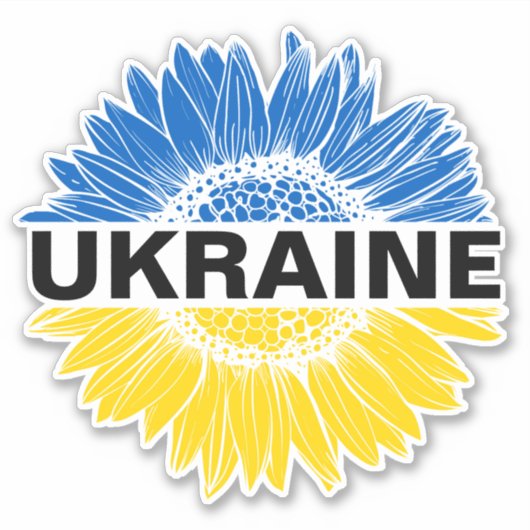 Oekraïne Sunflower Support Oekraïense solidariteit Sticker (Voorkant)