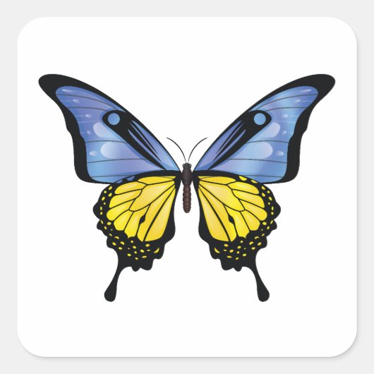 Oekraïne Swallowtail Vlinder Vlag Sticker (Voorkant)