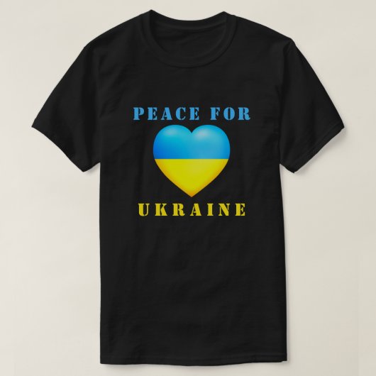 Oekraïne T-shirt hart Oekraïense vlag vrede (Design voorkant)