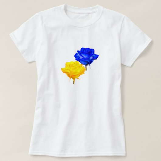 Oekraïne T-shirt Oekraïense vlag kleuren Rozen (Design voorkant)