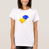 Oekraïne T-shirt Oekraïense vlag kleuren Rozen (Voorkant)
