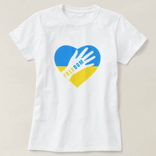 Oekraïne T-shirt Vrijheid Oekraïense Vlag Hart (Design voorkant)
