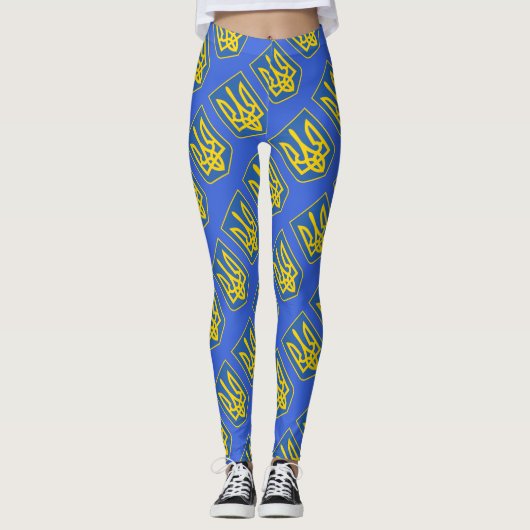 Oekraïne Trident Flag Leggings (Voorkant)