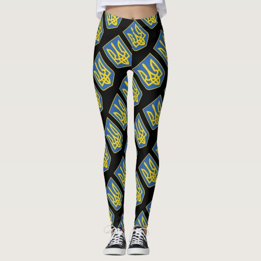Oekraïne Trident Flag Leggings (Voorkant)