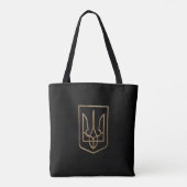 Oekraïne Trident Gyrfalcon Crest gouden deuk Tote Bag (Achterkant)
