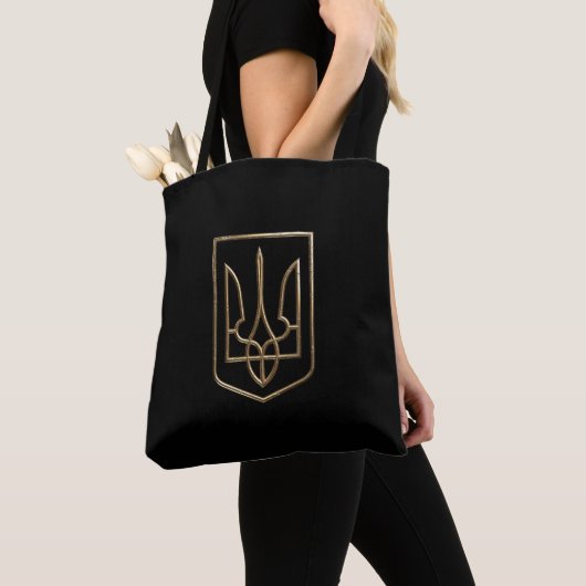 Oekraïne Trident Gyrfalcon Crest gouden deuk Tote Bag (Dichtbij)
