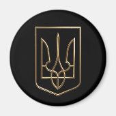 Oekraïne Trident Gyrfalcon Crest gouden Magneet (Voorkant)
