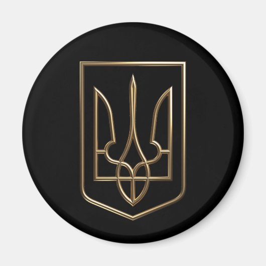 Oekraïne Trident Gyrfalcon Crest gouden Magneet (Voorkant)