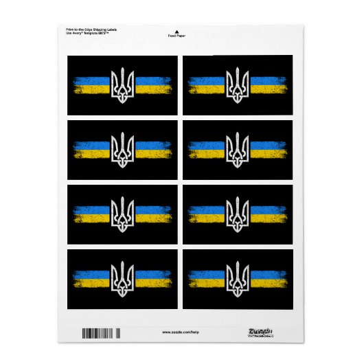 Oekraïne Trident - Oekraïne vlag symbool Etiket (Full Sheet)