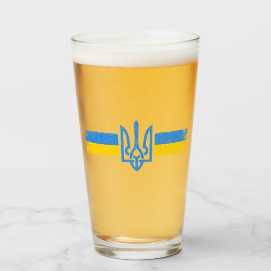 Oekraïne Trident - Oekraïne vlag symbool Glas (Voorkant gevuld)
