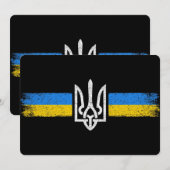 Oekraïne Trident - Oekraïne vlag symbool Kaart (Voorkant / Achterkant)