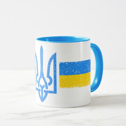 Oekraïne Trident - Oekraïne vlag symbool Mok (Voorkant rechts)