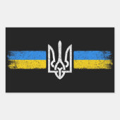 Oekraïne Trident - Oekraïne vlag symbool Rechthoekige Sticker (Voorkant)