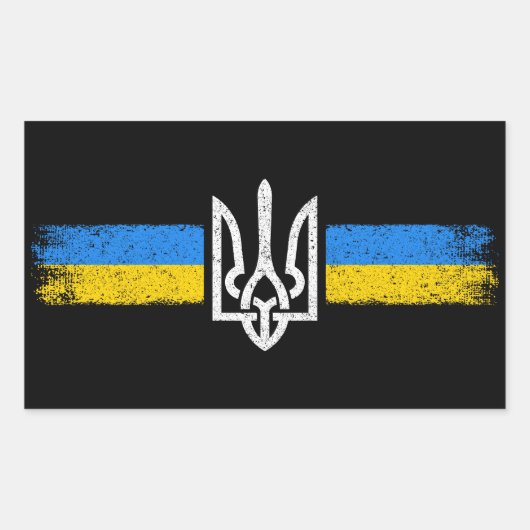 Oekraïne Trident - Oekraïne vlag symbool Rechthoekige Sticker (Voorkant)