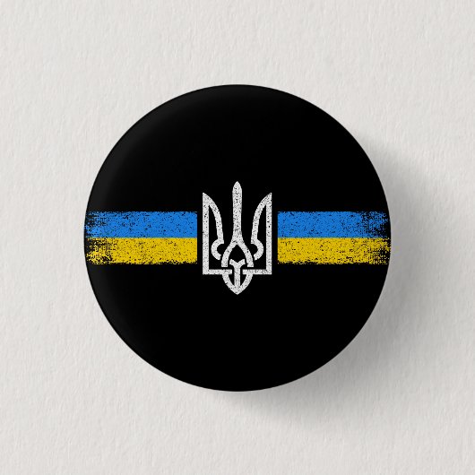 Oekraïne Trident - Oekraïne vlag symbool Ronde Button 3,2 Cm (Voorkant)